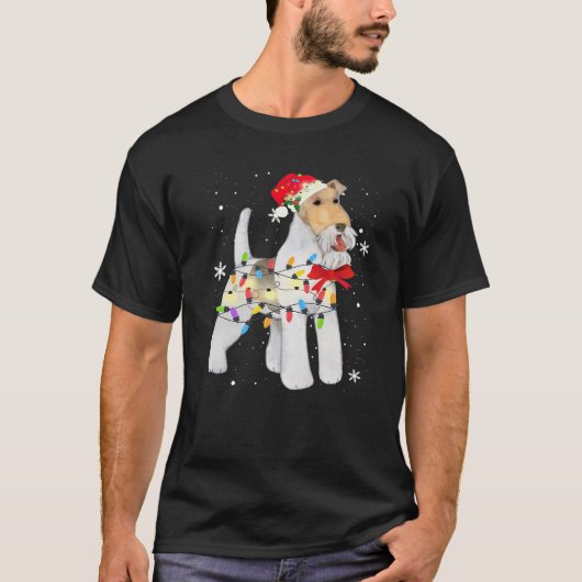 Wire Hair Fox Terrier Dog kerstmis Mam T-shirt (Voorkant)