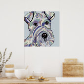 Wire Hair Fox Terrier in Denim Colors Poster (Keuken)