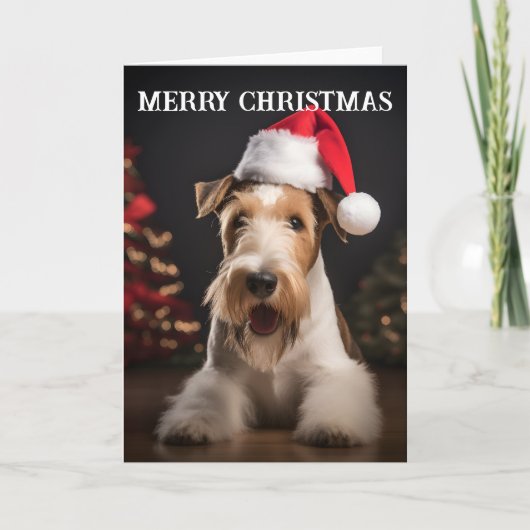 Wire Hair Fox Terrier Kerst Kaart (Voorkant)