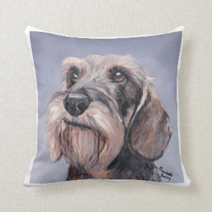 Wire Haire Dachshund Canine Dog Art Pillow Kussen