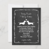 Wire Haire Dachshund Silhouettes Wedding Kaart (Voorkant)