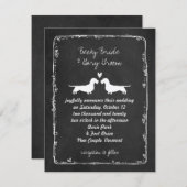 Wire Haire Dachshund Silhouettes Wedding Kaart (Voorkant / Achterkant)
