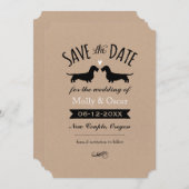 Wire Haire Dachshunds Weddenschap Save the Date (Voorkant / Achterkant)