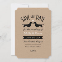Wire Haire Dachshunds Weddenschap Save the Date