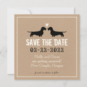 Wire Haire Dachshunds Weddenschap Save the Date Kaart