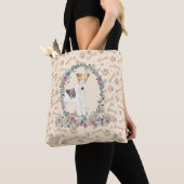 Wire haire Fox Terrier Dog Paw Print & Dog Bone Tote Bag (Dichtbij)
