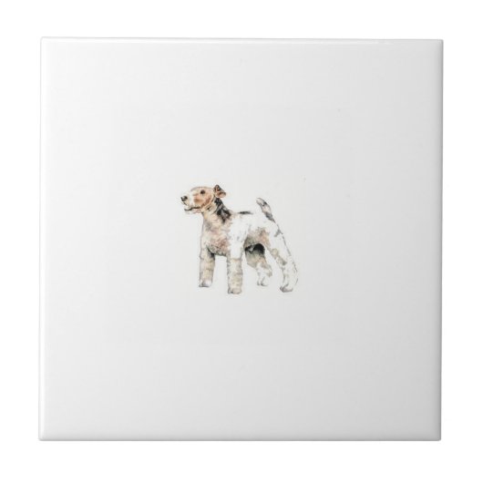 Wire Haire Fox Terrier Tile Tegeltje (Voorkant)