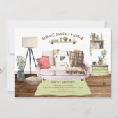 Wire Haire Haire Fox Terrier Dog Moving Announking Kaart (Voorkant)