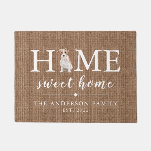 Wire Haire Jack Russell Home Sweet Home Doormat Deurmat (Voorkant)