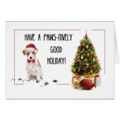 Wire Haire Jack Russell Terrier Funny Kerstmis (Voorkant Horizontaal)