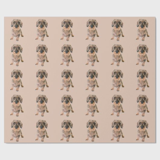 Wire Haire Terrier Dog Brown Modern Animal Cute Cadeaupapier (Vlak)