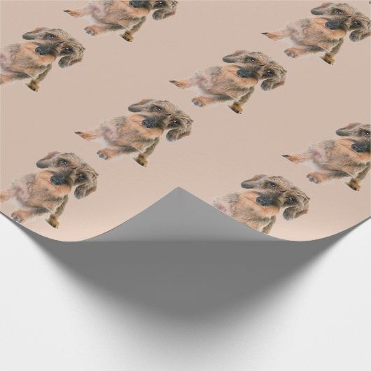 Wire Haire Terrier Dog Brown Modern Animal Cute Cadeaupapier (Hoek)