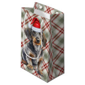 Wire Haired Dachshund Dog on Red Plaid Christmas Klein Cadeauzakje (Voorkant Gekanteld)