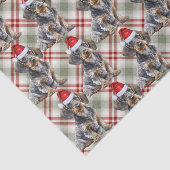 Wire Haired Dachshund Santa Dog Plaid Christmas Tissuepapier (Detail)