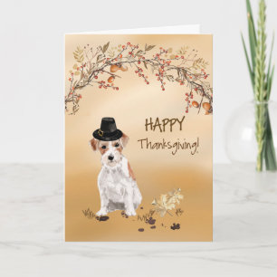 Wire Haired Jack Russell Funny Pet Thanksgiving Kaart