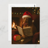 Wire haired Vizsla 'Cheese Tax' Christmas postcard Briefkaart (Voorkant / Achterkant)