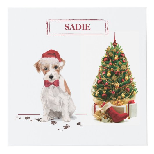 Wire Hazard Jack Russell Funny Kersthond Kubus (Voorkant)