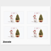 Wire Hazard Jack Russell Funny Kersthond Rechthoekige Sticker (Vel)