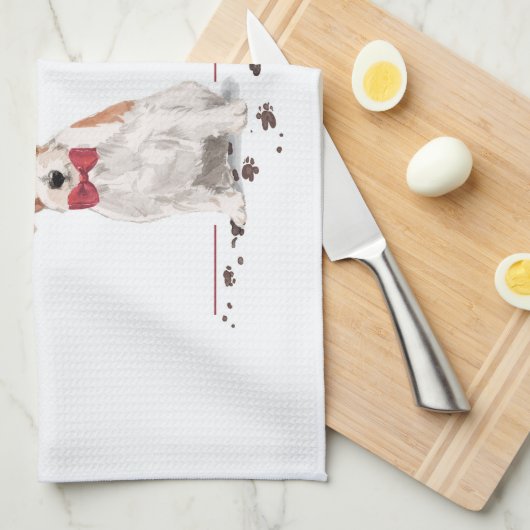 Wire Hazard Jack Russell Funny Kersthond Theedoek (Quarter Fold)