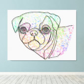 Wire Pug Canvas Afdruk (Insitu (Houten vloer))