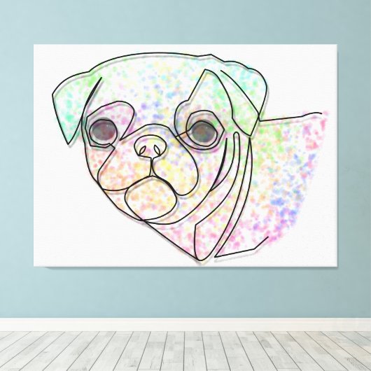 Wire Pug Canvas Afdruk (Insitu (Houten vloer))