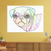 Wire Pug Canvas Afdruk (Insitu (Woonkamer))