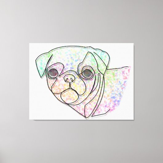 Wire Pug Canvas Afdruk (Voorkant)