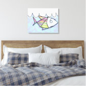 Wire vis canvas afdruk (Insitu (Slaapkamer))