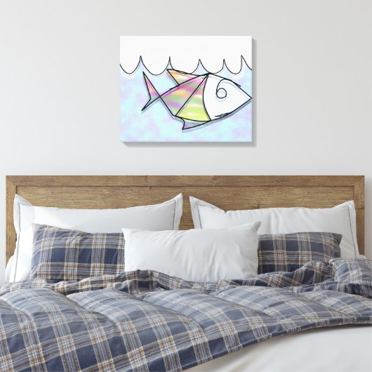Wire vis canvas afdruk (Insitu (Slaapkamer))