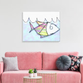Wire vis canvas afdruk (Insitu (Woonkamer))