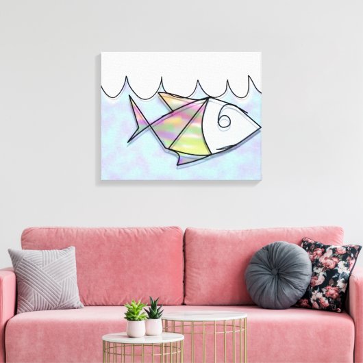 Wire vis canvas afdruk (Insitu (Woonkamer))