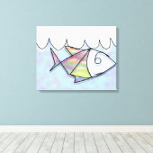 Wire vis canvas afdruk (Insitu (Houten vloer))