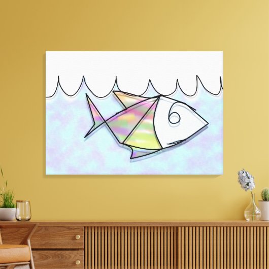 Wire vis canvas afdruk (Insitu (Woonkamer))