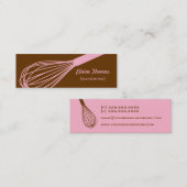 Wire Whisk Catering Card Roze & Brown Mini Visitekaartje (Voorkant / Achterkant)