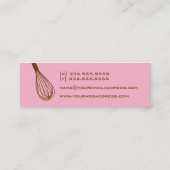 Wire Whisk Catering Card Roze & Brown Mini Visitekaartje (Achterkant)