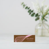 Wire Whisk Catering Card Roze & Brown Mini Visitekaartje (Staand voorkant)