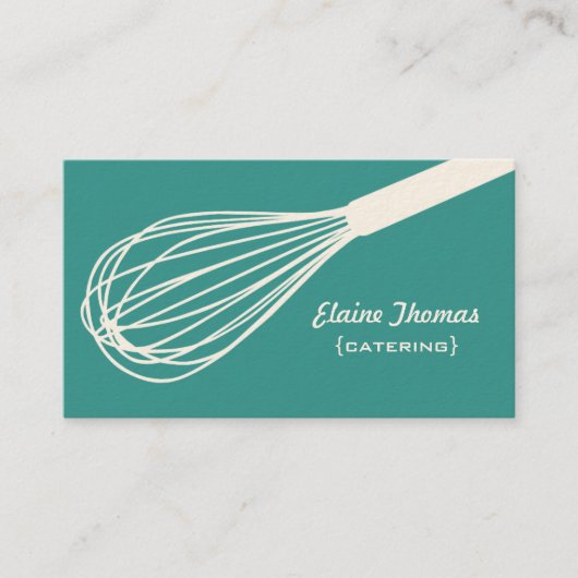 Wire Whisk Catering Kaart Blauwgroen Visitekaartje (Voorkant)