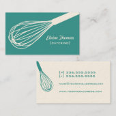 Wire Whisk Catering Kaart Blauwgroen Visitekaartje (Voorkant / Achterkant)