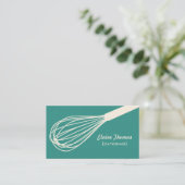 Wire Whisk Catering Kaart Blauwgroen Visitekaartje (Staand voorkant)