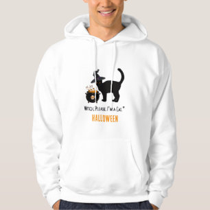 Wired Cat met een heks pet in Halloween bewerkbaar Hoodie
