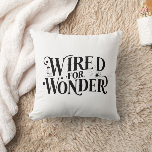 "Wired for Wonder" Inspirational Throw Pillow Kussen (Deken)