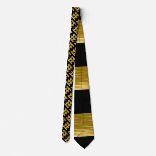 Wired Golden Cord Squared Diagonal Angle Pattern Stropdas (Achterkant)