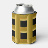 Wired Golden Cord Squared Pattern Gold On Black Blikjeskoeler (Blikje Voorkant)