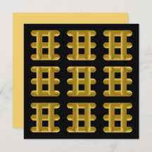 Wired Golden Cord Squared Pattern Gold On Black