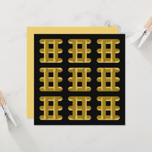 Wired Golden Cord Squared Pattern Gold On Black Kaart (Voorkant / Achterkant in situ)
