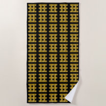 Wired Golden Cord Squared Pattern Gold On Black