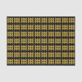 Wired Golden Cord Squared Pattern Gold On Black Tissuepapier (Voorkant)