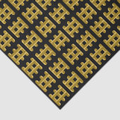 Wired Golden Cord Squared Pattern Gold On Black Tissuepapier (Detail)