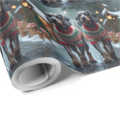 Wired Haired Pointing Griffon Dogs Christmas Snow  Cadeaupapier (Rol Hoek)