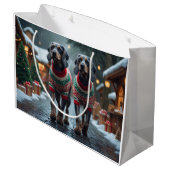 Wired Haired Pointing Griffon Dogs Christmas Snow Groot Cadeauzakje (Achterkant Gekanteld)